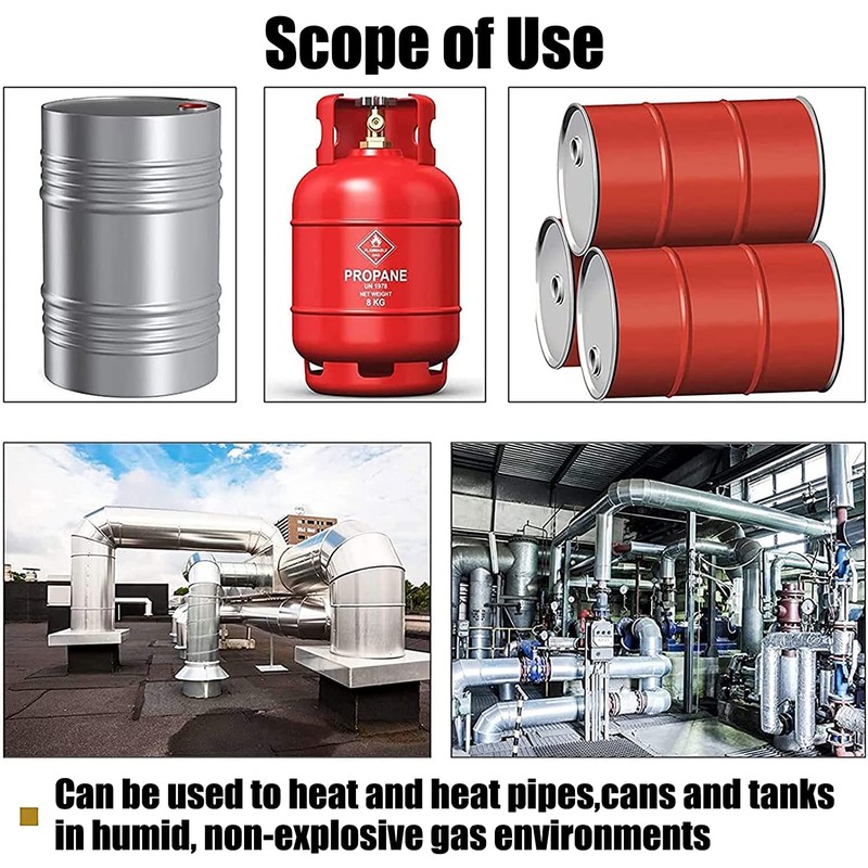 Drum Pail Heater Pad 55-Gallon - Nopwer Silicone Barrel Heat