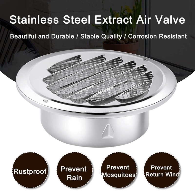 Zonon 4 Pack Round Soffit Vents Stainless Steel Dryer Vent