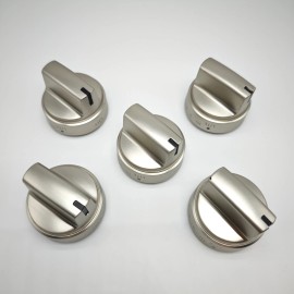 Unbranded 5 Pack Stainless Steel Look Control Knob Kits For GE Gas Range Stove WB03X24818