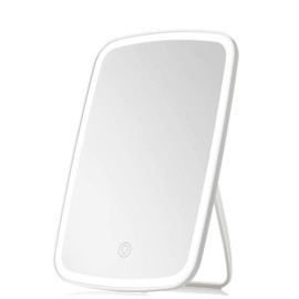 CSZYGZS Espejo cosmético con luz LED, Espejo de Maquillaje con Interruptor táctil, Iluminado con Brillo Regulable, portátil, Recargable por USB (Carga Tricolor Blanca)