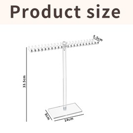 Chain Holder Jewellery Chain Stand Jewellery Stand with 40 Hooks Acrylic Chain Holder Jewellery Transparent Chain Stand Jewellery Necklace Stand for Earrings Bracelets Ring Bracelet Pack of 1