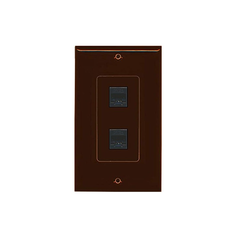 RiteAV - 2 Port Cat5e Ethernet Wall Plate Decorative -