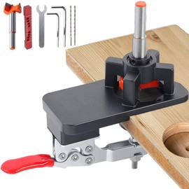 Dniieo 35mm Perforadora de Bisagra, Plantilla de Bisagra para Puertas de Madera Ajustable, Perforado con Precisión para Bisagras de Puertas de Gabinetes, Herramientas Carpintería para Perforación