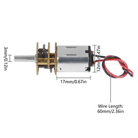 5PCS Mini N20 Gear Motor DC 3V Mini Micro N20 Gear Motors Slow Speed Full Metal Motor for DIY Car Robot (N20 3V,Without Terminal)
