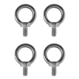 US Stainless 4 Pieces Stainless Steel 316 1/4" Lifting Eye Bolt 1/4" UNC Marine Grade Pitch of 20