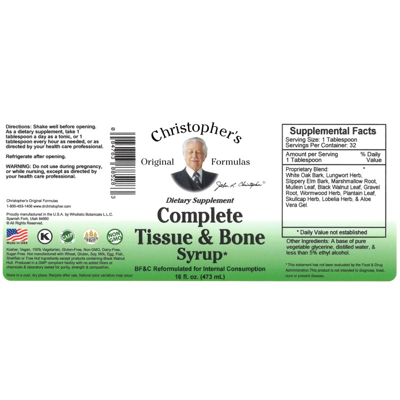 Christopher's Original Formulas Complete Tissue and Bone Syrup – Traditional