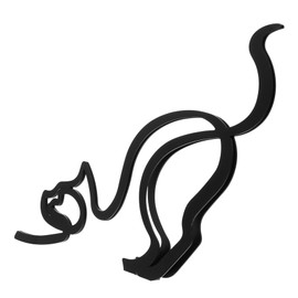 ABOOFAN Minimalist Wrought Iron Cat Figurine Abstract Animal Model for Home Office Decor Pet Ornament for Living Room Bedroom Garden Creative Idea