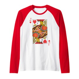 Jack of Hearts | Royal Flush Group Costume Playing Card Raglan Baseball Tee