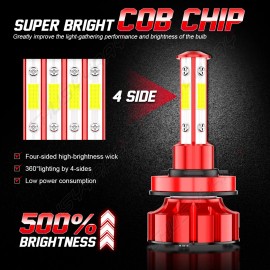 CHUSYYRAY For Chevy Traverse 2009-2017 Bright H11 LED Headlight Bulbs Kit Low Beam White