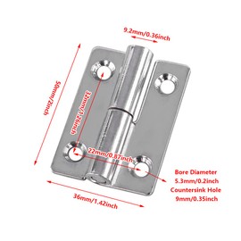 Detachable Hinge, 4PCS 2" Small Slip Joint Flag Hinge, Door Hinges, Heavy Duty Window Detachable Hinge, Stainless Steel Hinge for Wooden Boxes Kitchen Cupboard Cabinet Internal (Right Hand Side)