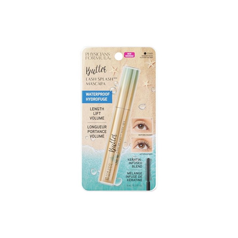 Physicians Formula Butter Lash Splash - Máscara impermeable, fórmula para