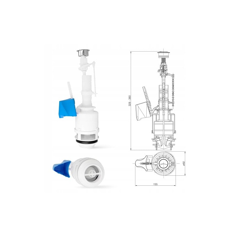 Toilet flush valve, drain valve, flush fitting, lifting bell for