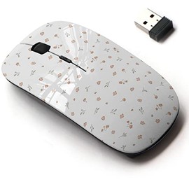 2.4G Wireless Mouse with Cute Pattern Design for All Laptops and Desktops with Nano Receiver - Delicate Small Floral