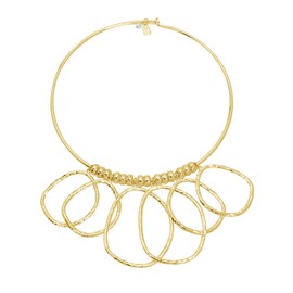 Robert Lee Morris Womens Textured Ring Bib Wire Necklace