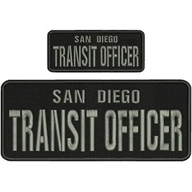 Embroidered Patch - Patches for Women Man - San Diego Transit Officer Hook on Back Grey Letters