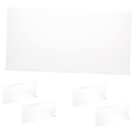 Operitacx Pack of 5 Clear Name Cards Desk Name Badges Name Plate Door Transparent Display Stand Horizontal Name Badges Emblems Display Board Empty Acrylic