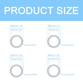 Compatible M20×28MM Steel Shim Washer Set 48pcs (0.1/0.2/0.3/0.5mm, 12pcs Each) – Precision Thin Spacers for Industrial Assembly, Heavy-Duty Equipment, Compatible with M20 Bolts
