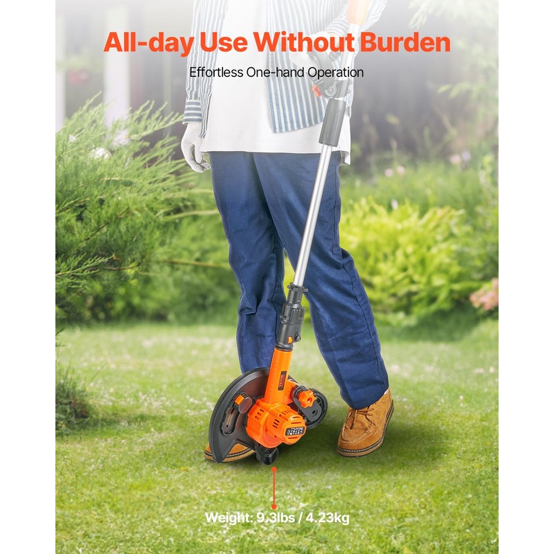 VEVOR Lawn Edger, 9-inch Large Blade, 20 V Battery Powered