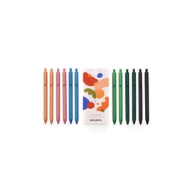 Gel Pens, Black Ink Gel Pens (12 pack), Retractable Pen Set, Cute Pens, Fine Point Gel Pens (0.5mm), Smooth Writing Pens with a Chic & Fun Design, Pens for Journaling, Made by Anecdote. (Set of 12)
