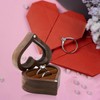 Fychuo Wedding Ring Box, Heart Shaped Wooden Double Ring Box