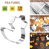 KAISHANE 5 Pieces Animals Cookie Cutters Shapes for Baking Fox,Owl,Rabbit,Squirrel