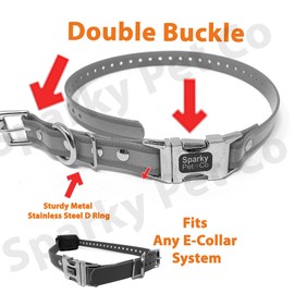 Sparky Pet Co - Apollo ECollar Replacement Strap - Dog Collar - Waterproof Biothane - Adjustable - Double Buckle - Quick Snap Metal Clasp - for Invisible Fence Systems - 3/4" x 28" (Green Camo)