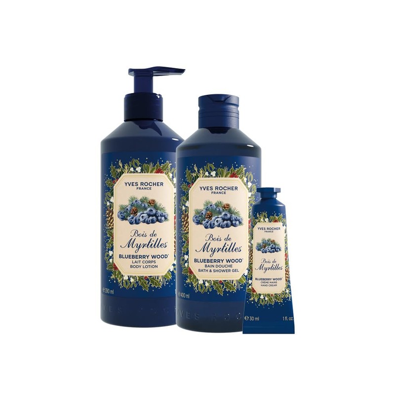 Yves Rocher Kit Corporal Arándanos Azules, Gel de Ducha, Crema