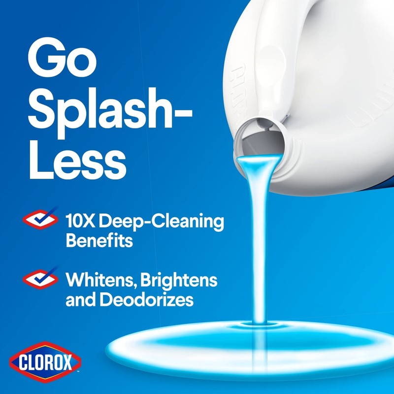 Clorox Splash-Less Bleach, Concentrated Formula, Clean Linen, 40 Ounce Bottle