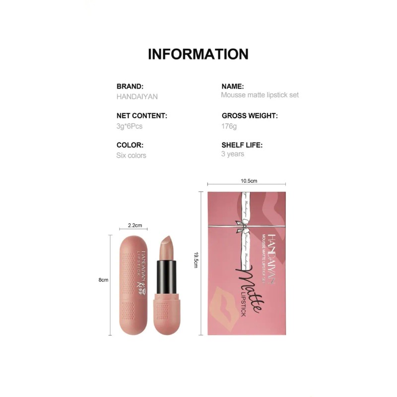 Set De Pintalabios Mate Brillo De Labios Natural De Larga