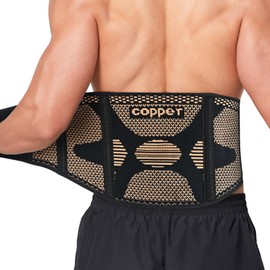SOLOEVER Copper Back Braces for Lower Back Pain, Breathable Lumbar Support Belt for Men and Women, Lower Back Brace for Herniated Disc, Sciatica, Scoliosis, Heavy Lifting (Black, Medium)