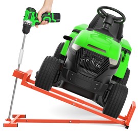 1200LB Lawn Tractor Lift Jack & Riding Mower Lift with Rotating Sleeve & Manual and Power Tool Handle, 3-Min Quick Setup, Anti-Slip Base, Heavy-Duty Universal Design for Lawn Mowers (Alloy Steel)