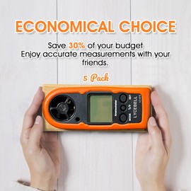 LYCEBELL Handheld Anemometer, Digital LCD Backlight Wind Speed Meter Gauge Mini Anemometer for Measuring Wind Speed/Temperature Portable Anemometer for Surfing, Fishing, Meteorology