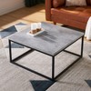 CENSI Grey Marble Square Coffee Table for Living Room, 30