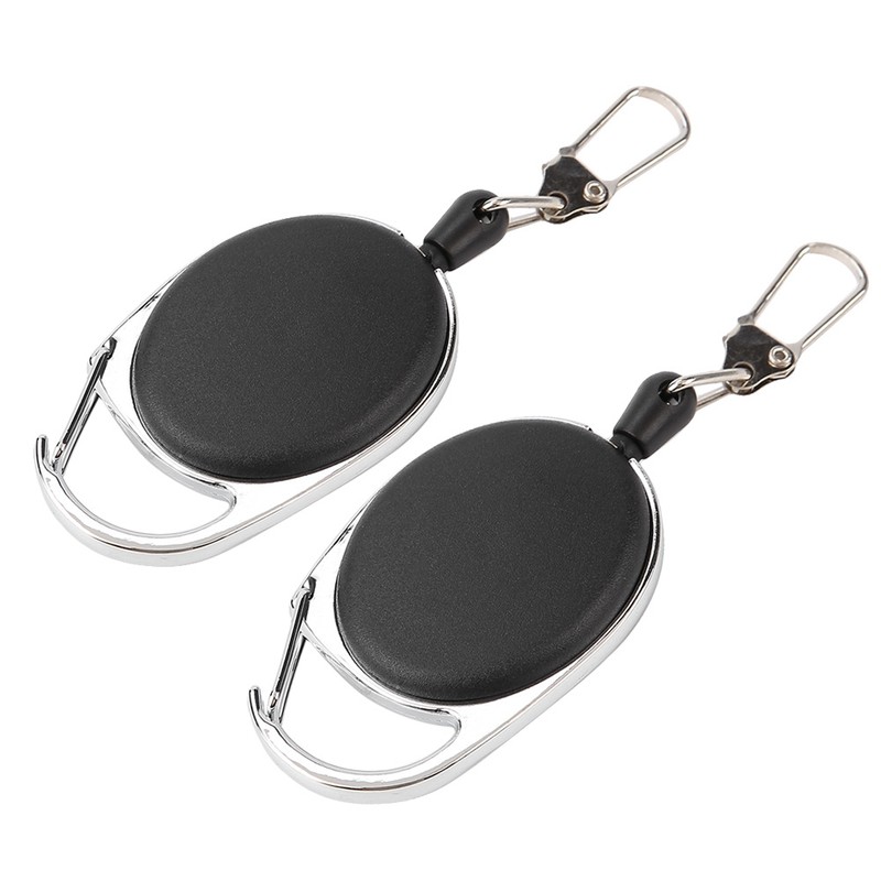 60cm Nylon Wire Rope Retractable Key Chain Stretching Keys Clasp