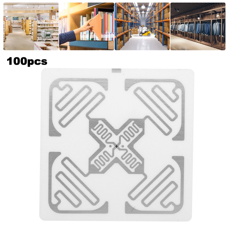 100pcs UHF RFID Labels 860‑960MHz Electronic Indentification Tag for Warehouse