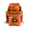 Heavy Duty Tool Carpenters Tool Pouch, Orange, Natural Leather, 10