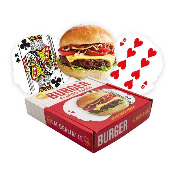 GAMAGO Hamburger Playing Cards - Hamburger Shaped Deck of Cards to Play Your Favorite Card Games for Birthdays, Stocking Stuffers, White Elephant, Multicolor, 3"