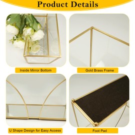 Shonmogar Multifold Paper Towel Dispenser Gold Glass Paper Towel Holder Countertop,Bathroom Paper Towel Dispenser with Feets,Stylish Paper Towel Holder for Bathroom Toilet Kitchen Sink Office