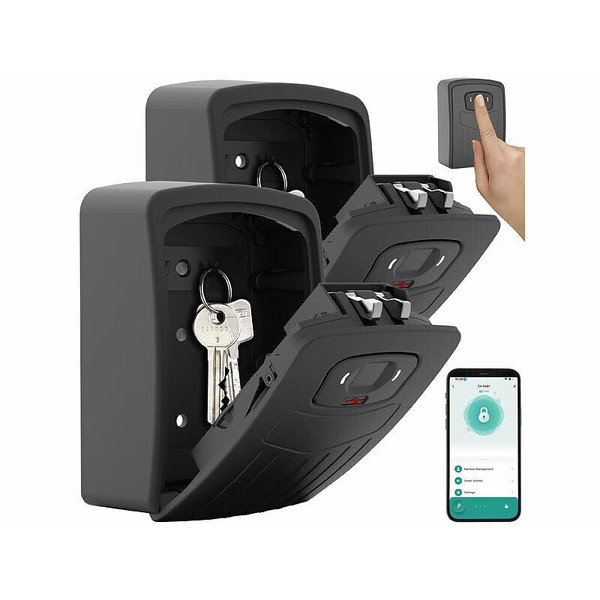 Xcase Aluminium Key Safe: 2 Smart Key Safe with Fingerprint