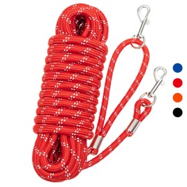 Segzwlor Long Dog Leash - 30ft, 50ft Reflective Training Heavy Duty Rope Dog Leash - Nylon Dog Lead Check Cord for Walking, Hunting, Camping, Running, etc. Easy Control for Small, Medium, Large Dogs