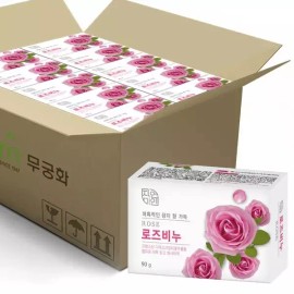 Mugunghwa 무궁화 자연미인 로즈비누 90g x 48개 (1BOX) Mugunghwa Natural Beauty Rose Soap 90g x 48 pieces (1BOX)