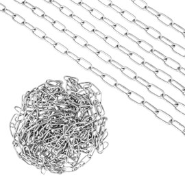 CHUENKUK Stainless Steel Chain Sold by the Metre 10 m, 304 Stainless Steel Chain 1.2 mm, Steel Chain Metal Chain Stainless Steel Chain for Hanging, Link Chain Round Link Chain Barrier Chain, Maximum