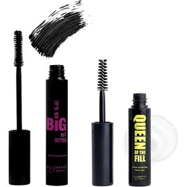 Elizabeth Mott - It's So Big Volumizing Smudge-Proof, Water-Resistant Mascara (Black) and Queen of the Fill Clear Sculpting Brow Gel (2-Pack Bundle)