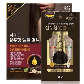 Haraz Shampoo Ampoule Gray Hair Dye, Smokey Dark Brown, 1 Piece / 하라즈 샴푸형 앰플 새치 염모제, 스모키다크브라운, 1개