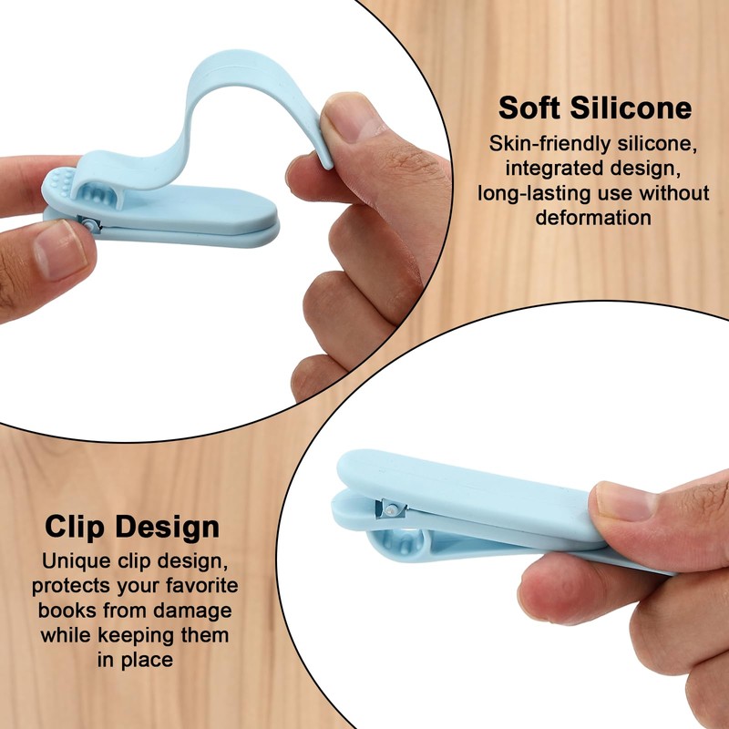 6Pcs Automatic Bookmark, Silicone Book Marks for Reading Women, Men,