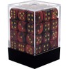 Chessex Gemini Opaque 12mm d6 Black-red with gold Dice Block