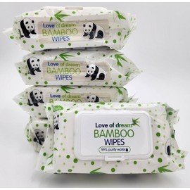 Baby Wipes, Biodegradable Bamboo Organic Wet Wipes Tissue, 99% Pure Water, Natural Fragrance, Soft Skin