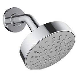 URREA 3026B Regadera Con Brazo y Chapetón, Ducha Redonda, Regadera Minimalista, Cabeza de Ducha de Lluvia, Acabado Cromo