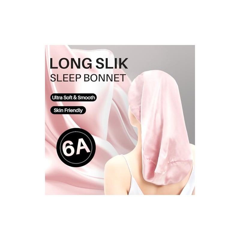 Gorro Seda Largo Dormir Mujeres Hombres Todo Tipo Cabello 100
