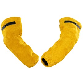 QeeLink Welding Sleeves, Arm Cover, Heat Resistant, Flameproof, Fire Resistant, Protective Sleeves, Unisex, 1 Pair (Yellow), yellow
